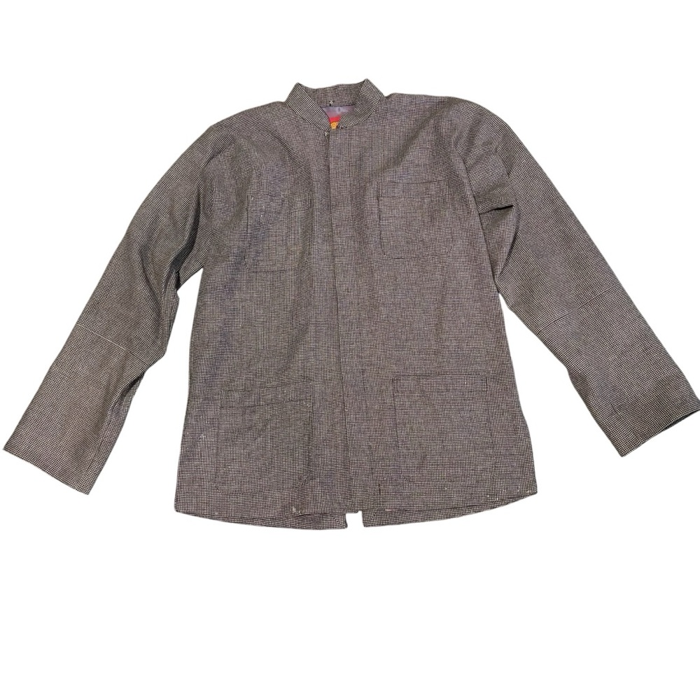Shanghai Tang Wool Checkered Button Up Jacket - image 3